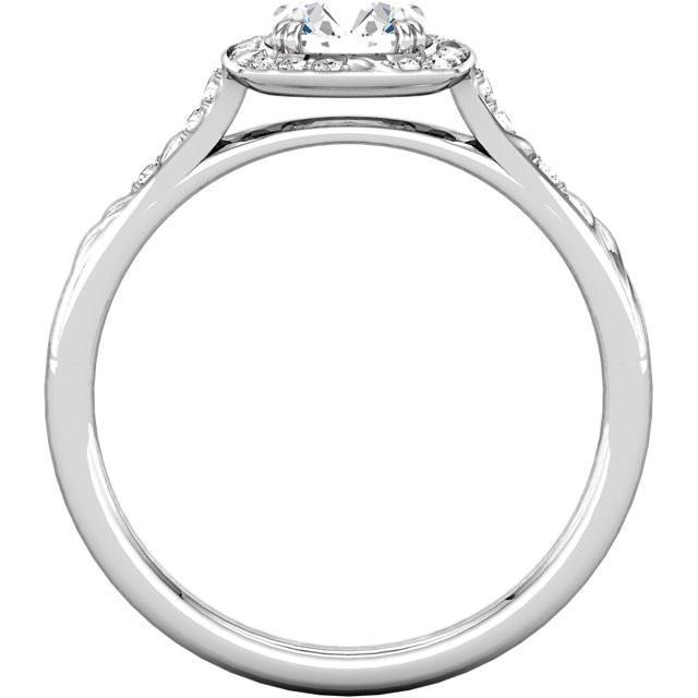 Natural Round Diamond Engagement Halo Ring 1.67 Carats White Gold 14K