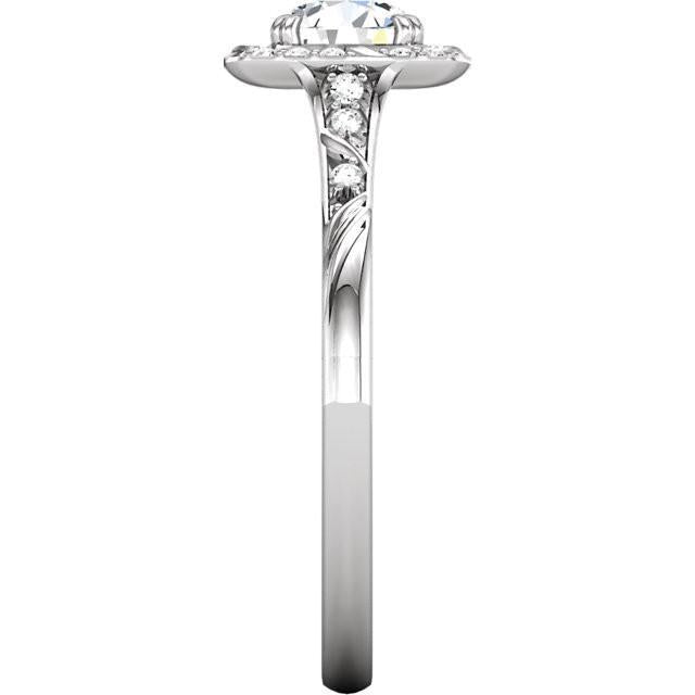 Natural Round Diamond Engagement Halo Ring 1.67 Carats White Gold 14K