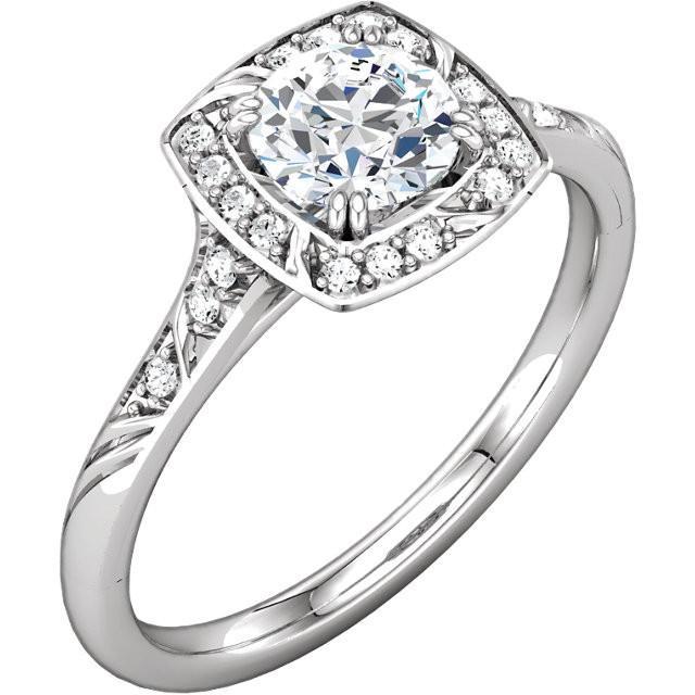 Natural Round Diamond Engagement Halo Ring 1.67 Carats White Gold 14K