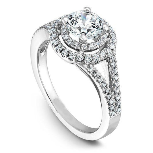 Natural Round Diamond Engagement Ring Split Shank 4 Carats White Gold 14K