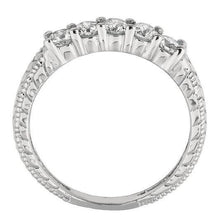 Natural Round Diamond Eternity Band Vintage Style White Gold 14K