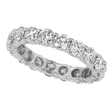 Natural Round Diamond Eternity Ring Band 3.40 Carats White Gold 18K