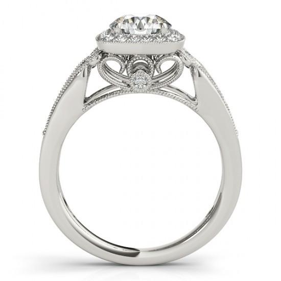 Natural Round Diamond Halo Engagement Ring 2.25 Carats 