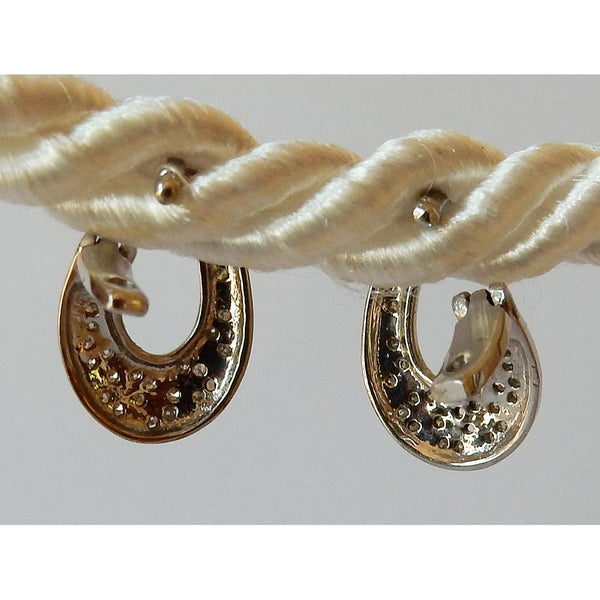 Natural Round Diamond Hoop Earrings 1 Carats G/H White Gold Finish