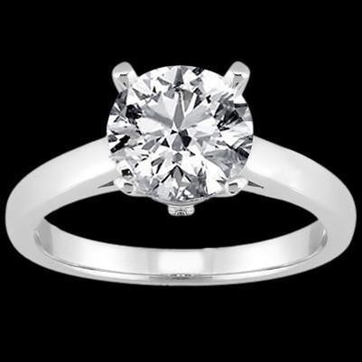 Natural Round Diamond Solitaire Women Engagement Ring 