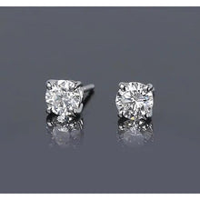 Natural Round Diamond Stud Earring 1.50 Carats Prong Style White Gold 14K