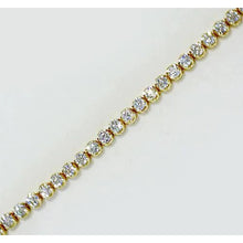 Natural Round Diamond Tennis Bracelet 4 Carats Yellow Gold 14K