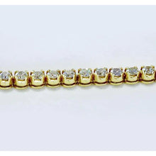 Natural Round Diamond Tennis Bracelet 4 Carats Yellow Gold 14K