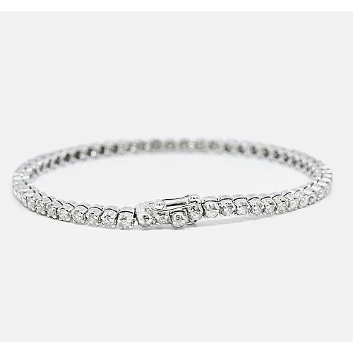Natural Round Diamond Tennis Bracelet 6 Carats Shared Prong Set New
