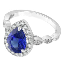 Natural Royal Blue Sapphire Gemstone Ring – 14 Karat White Gold