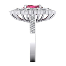 Natural Ruby And Diamond Wedding Ring White Gold 14K 4.50 Carats