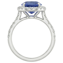 Natural Sapphire Engagement Halo Ring