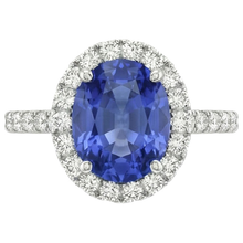 Natural Sapphire Engagement Halo Ring