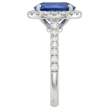 Natural Sapphire Engagement Halo Ring