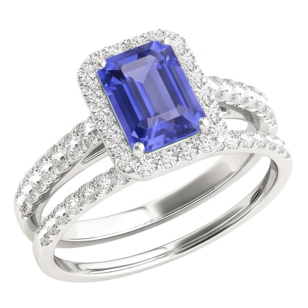 Natural Sapphire Eternity Band 4ct - White Gold 14K