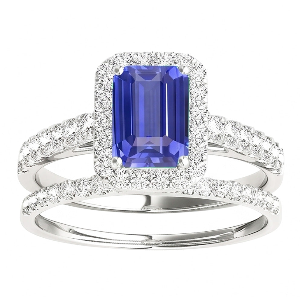 Natural Sapphire Eternity Band 4ct - White Gold 14K