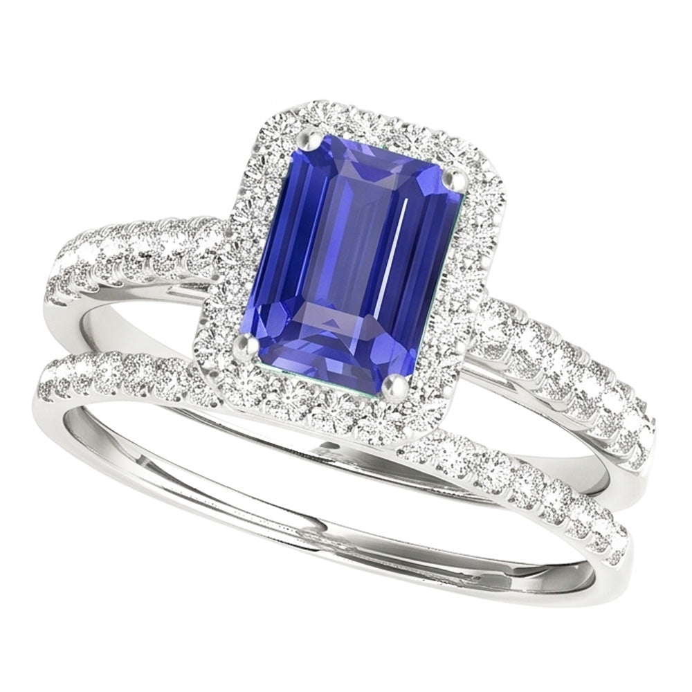 Natural Sapphire Eternity Band 4ct - White Gold 14K