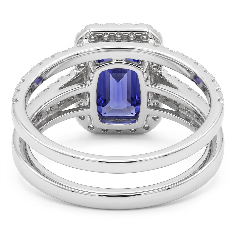 Natural Sapphire Eternity Band 4ct - White Gold 14K