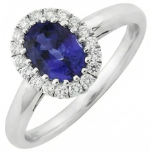 Natural Sapphire Halo Ring Oval Cut