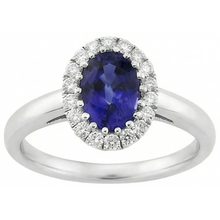 Natural Sapphire Halo Ring Oval Cut