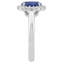 Natural Sapphire Halo Ring Oval Cut