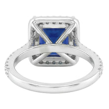 Natural Sapphire Princess Cut Engagement Ring