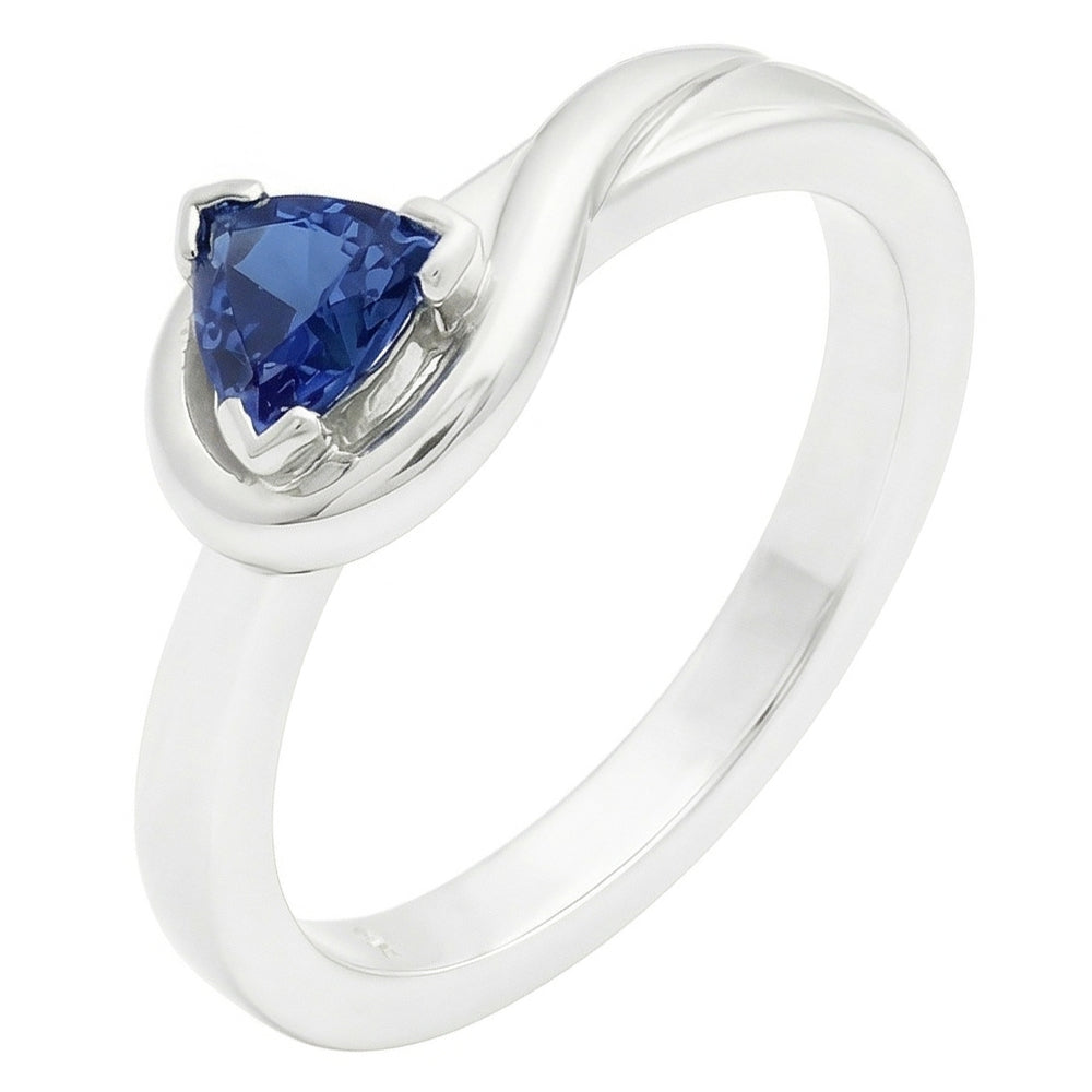 Natural Sapphire Ring 0.50ct - White Gold 14K