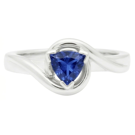 Natural Sapphire Ring 0.50ct - White Gold 14K