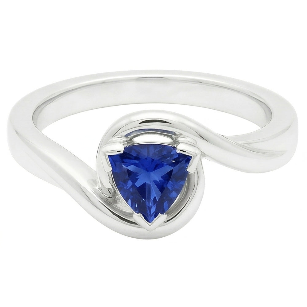 Natural Sapphire Ring 0.50ct - White Gold 14K