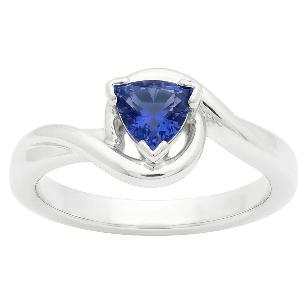 Natural Sapphire Ring 0.50ct - White Gold 14K