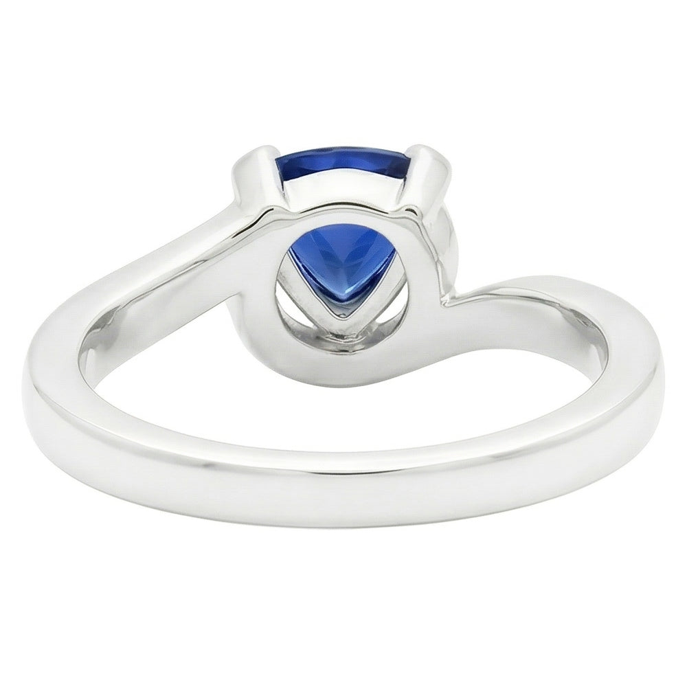 Natural Sapphire Ring 0.50ct - White Gold 14K