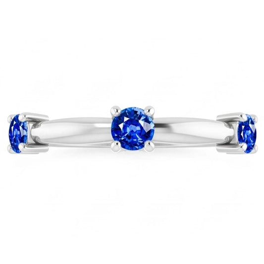 Natural Sapphire Ring 0.90ct - White Gold 14K