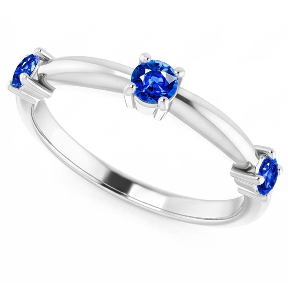Natural Sapphire Ring 0.90ct - White Gold 14K