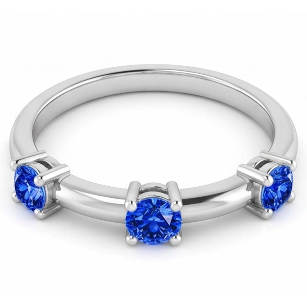 Natural Sapphire Ring 0.90ct - White Gold 14K