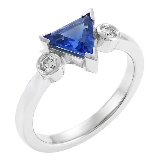 Natural Sapphire Ring 1.25ct - White Gold 14K