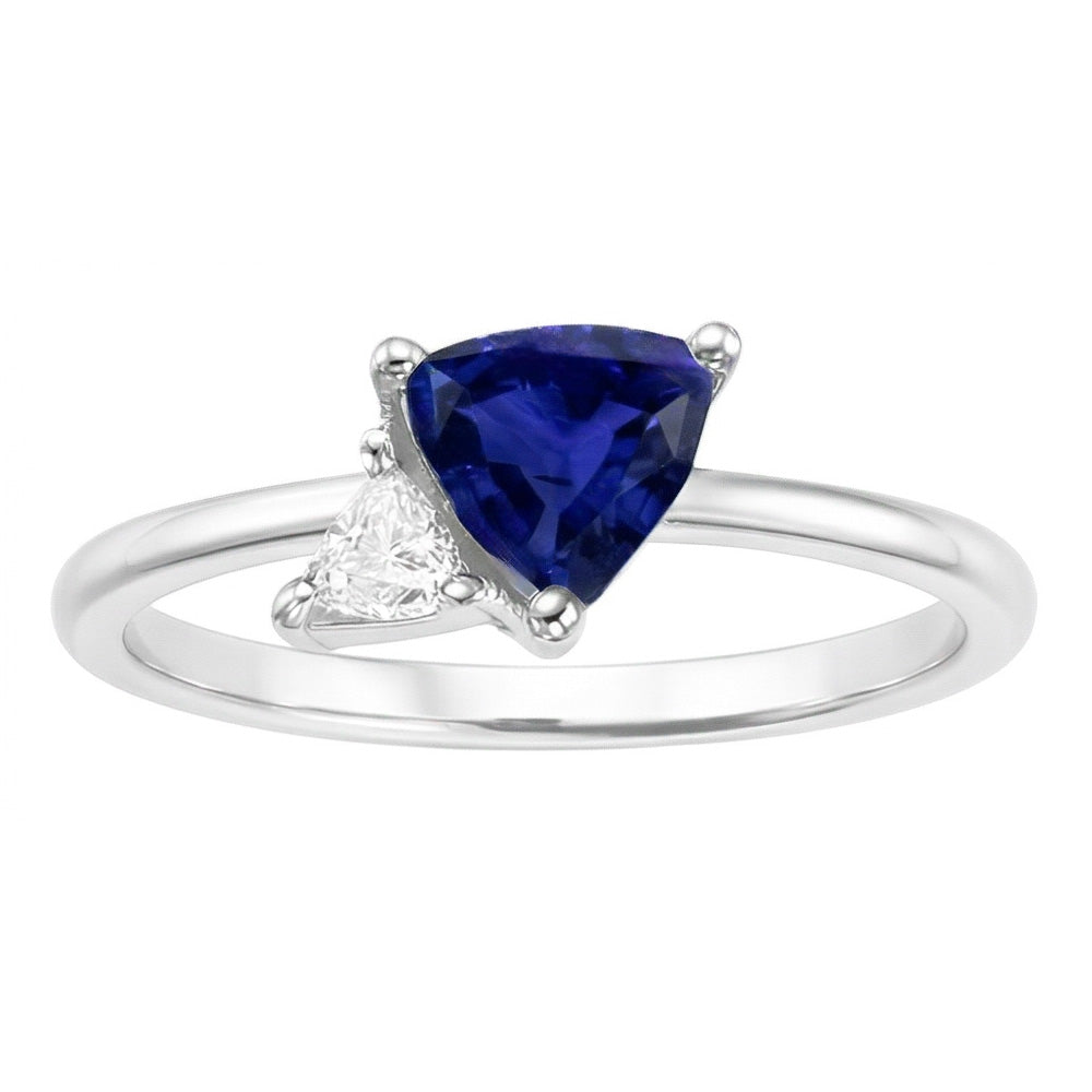 Natural Sapphire Ring 1.25ct - White Gold 14K