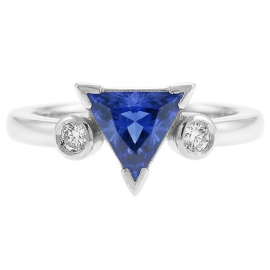 Natural Sapphire Ring 1.25ct - White Gold 14K