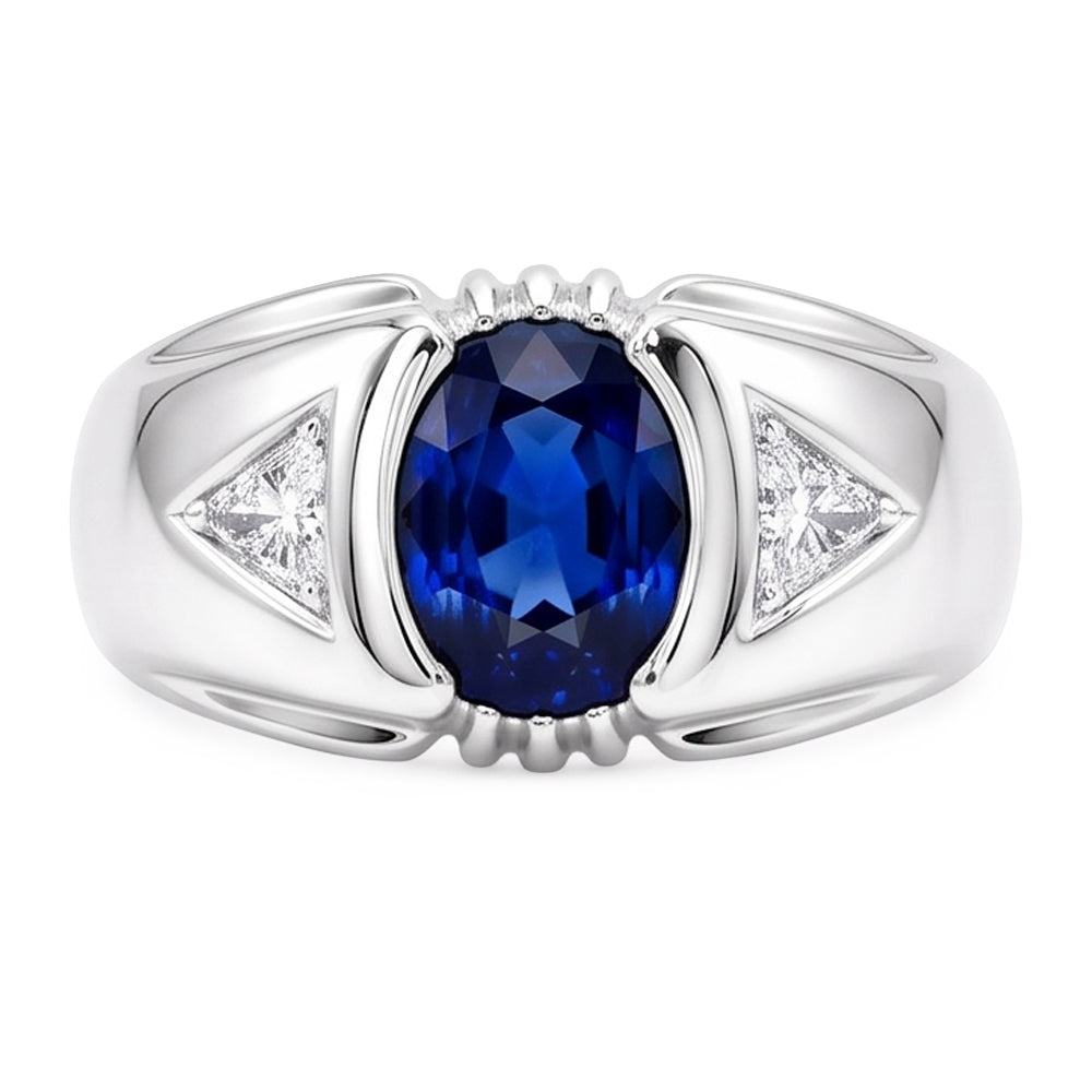 Natural Sapphire Ring 1.25ct - White Gold 14K