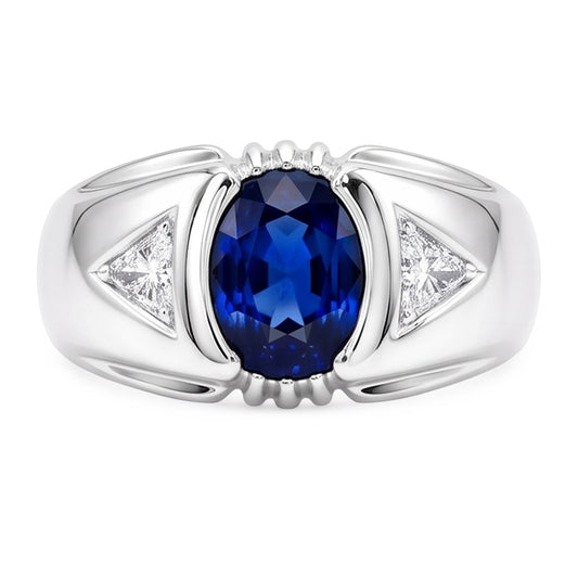 Natural Sapphire Ring 1.25ct - White Gold 14K