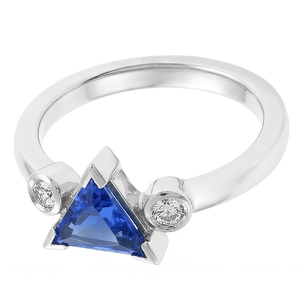 Natural Sapphire Ring 1.25ct - White Gold 14K