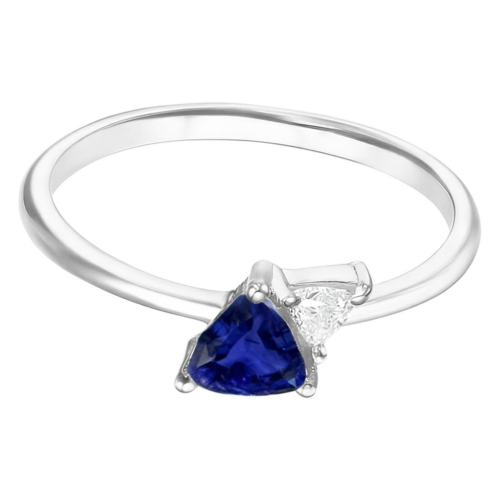 Natural Sapphire Ring 1.25ct - White Gold 14K