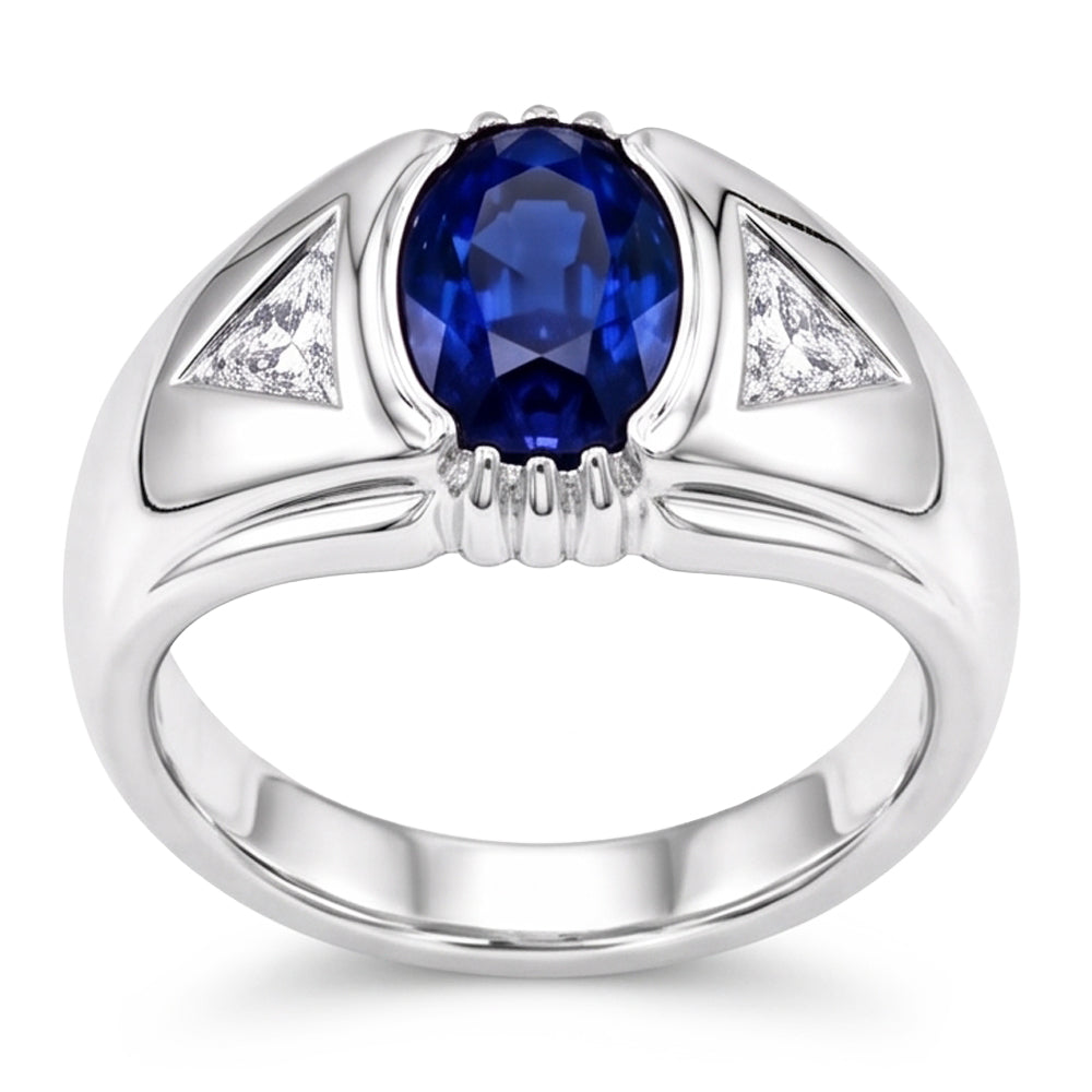 Natural Sapphire Ring 1.25ct - White Gold 14K