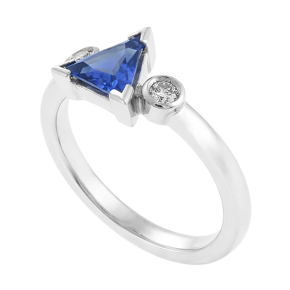 Natural Sapphire Ring 1.25ct - White Gold 14K