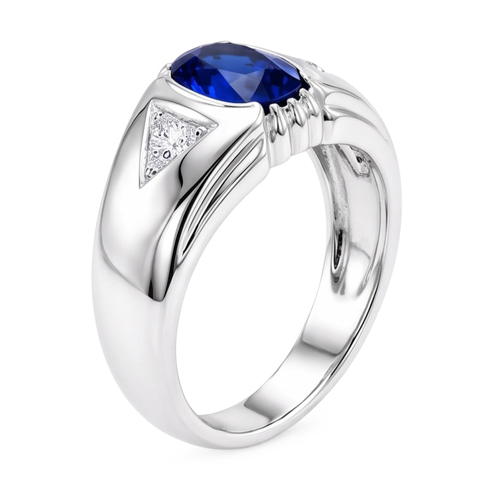 Natural Sapphire Ring 1.25ct - White Gold 14K