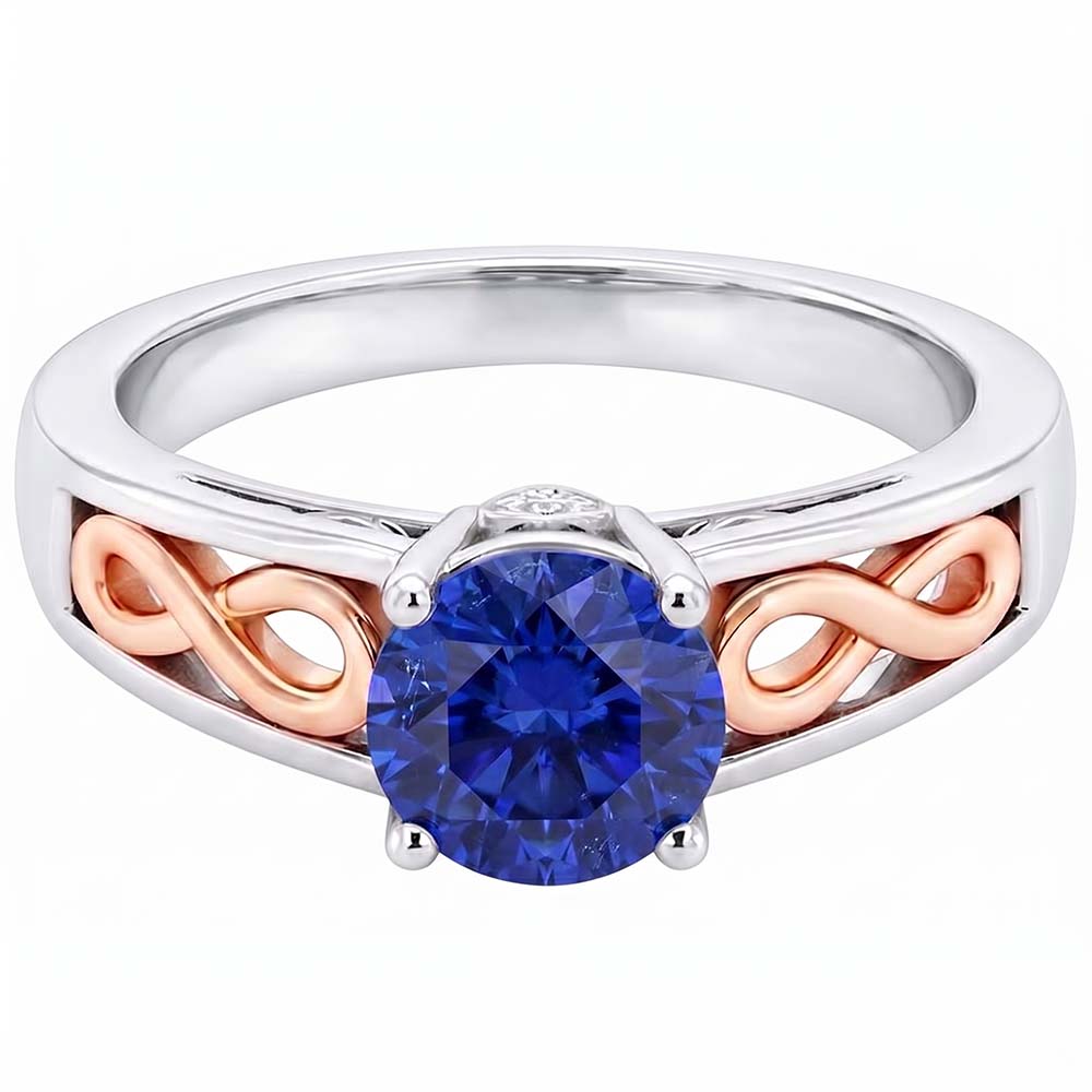 Natural Sapphire Ring 1.50ct - Two Tone 14K Gold