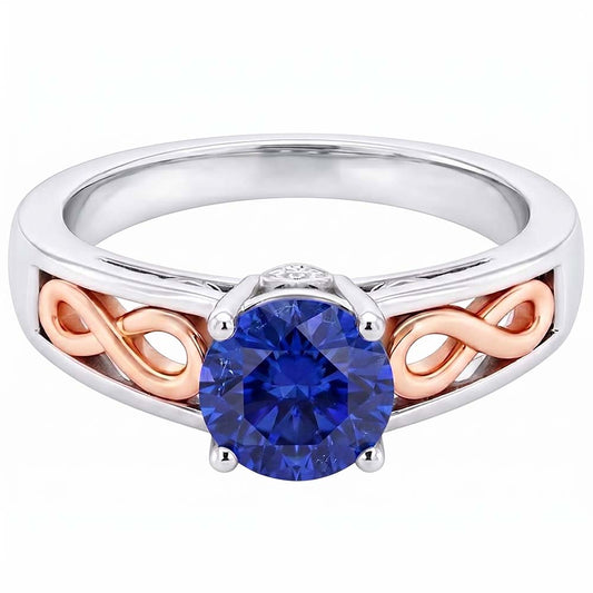 Natural Sapphire Ring 1.50ct - Two Tone 14K Gold
