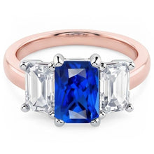 Natural Sapphire Ring 1.50ct - Two Tone 14K Gold