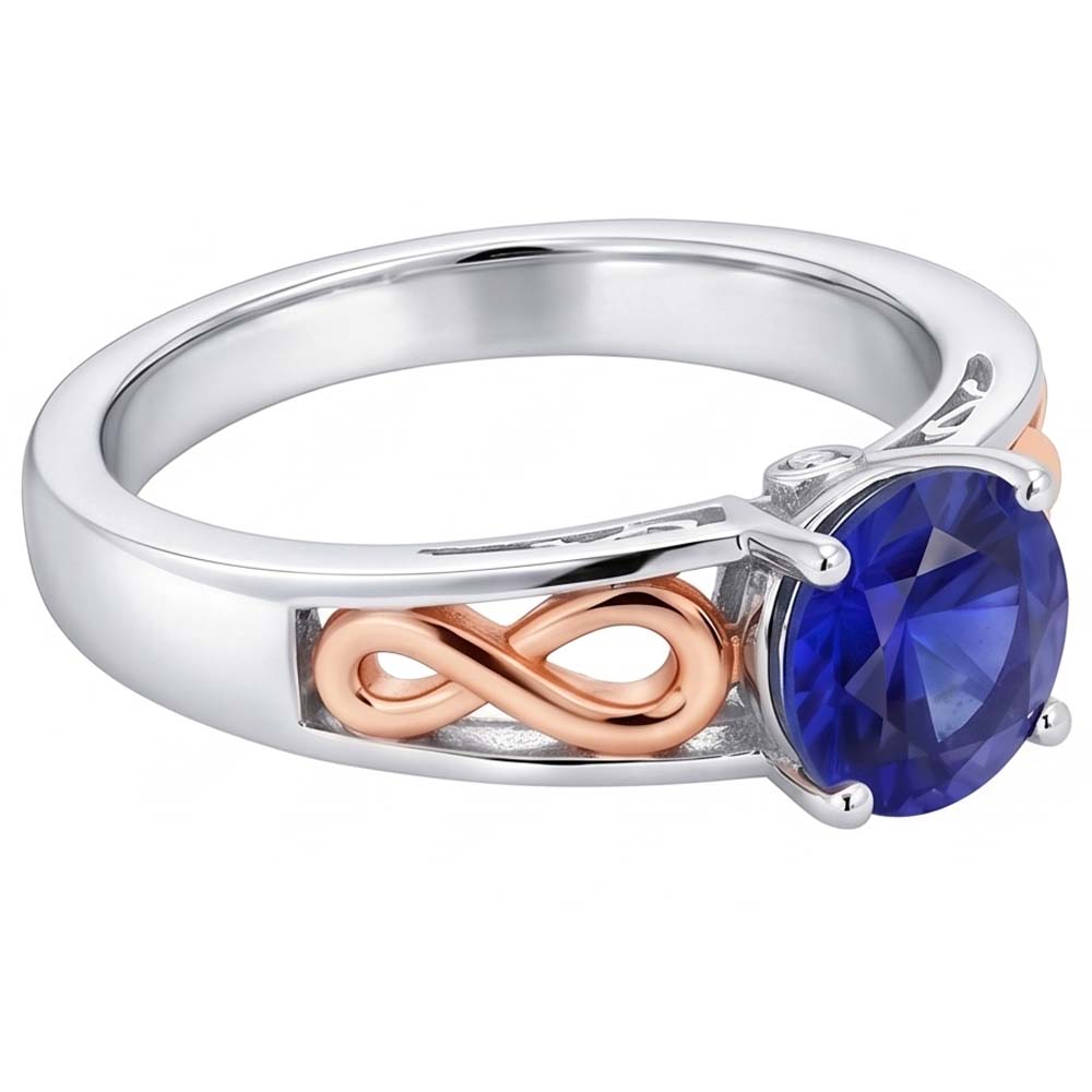 Natural Sapphire Ring 1.50ct - Two Tone 14K Gold