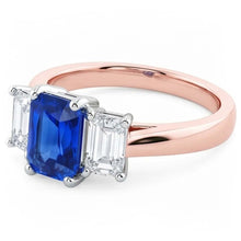 Natural Sapphire Ring 1.50ct - Two Tone 14K Gold
