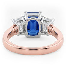 Natural Sapphire Ring 1.50ct - Two Tone 14K Gold